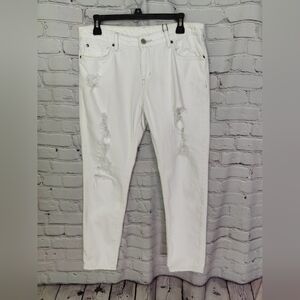 Ralph Lauren Denim Supply Distressed White Mid Rise Jeans Size 30 NWOT